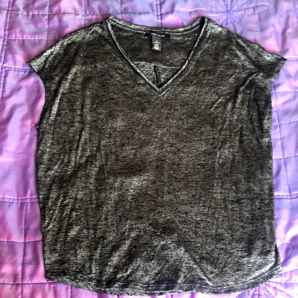 WHBM Ladies Top - M. Like new. Silver and Black.